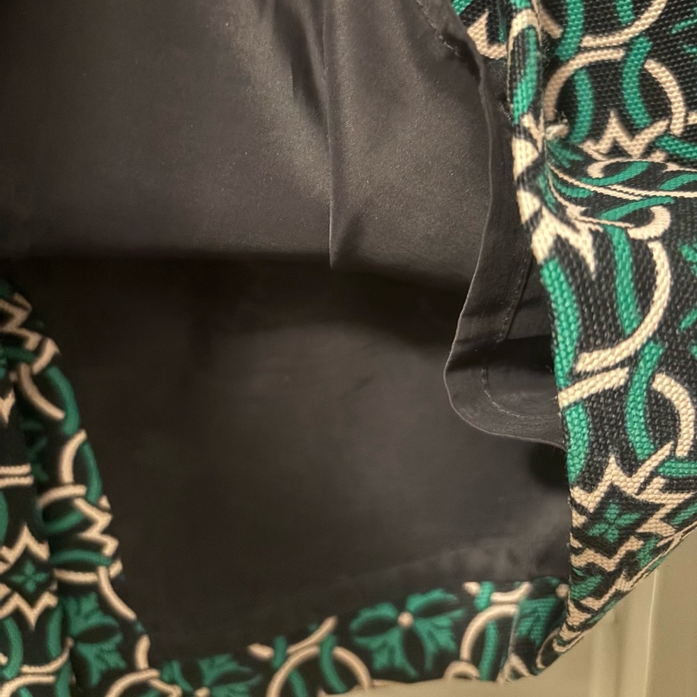 J. Crew Teal and White Geometric Pencil Skirt - Picture 7 of 9